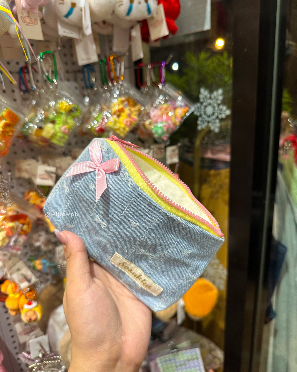 Coquette Denim Pouch