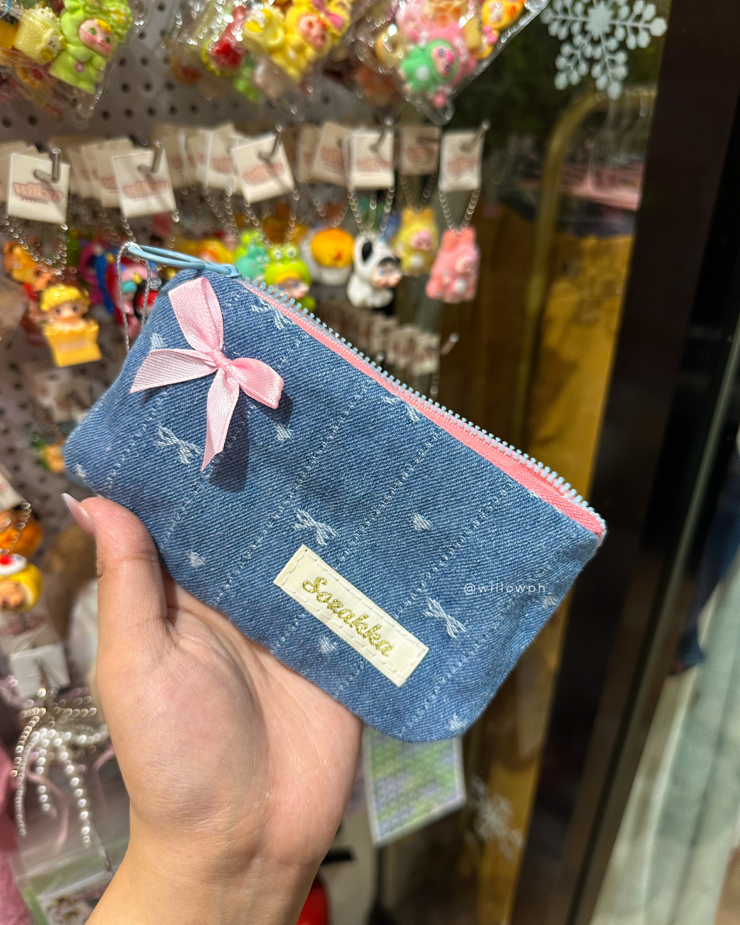 Coquette Denim Pouch