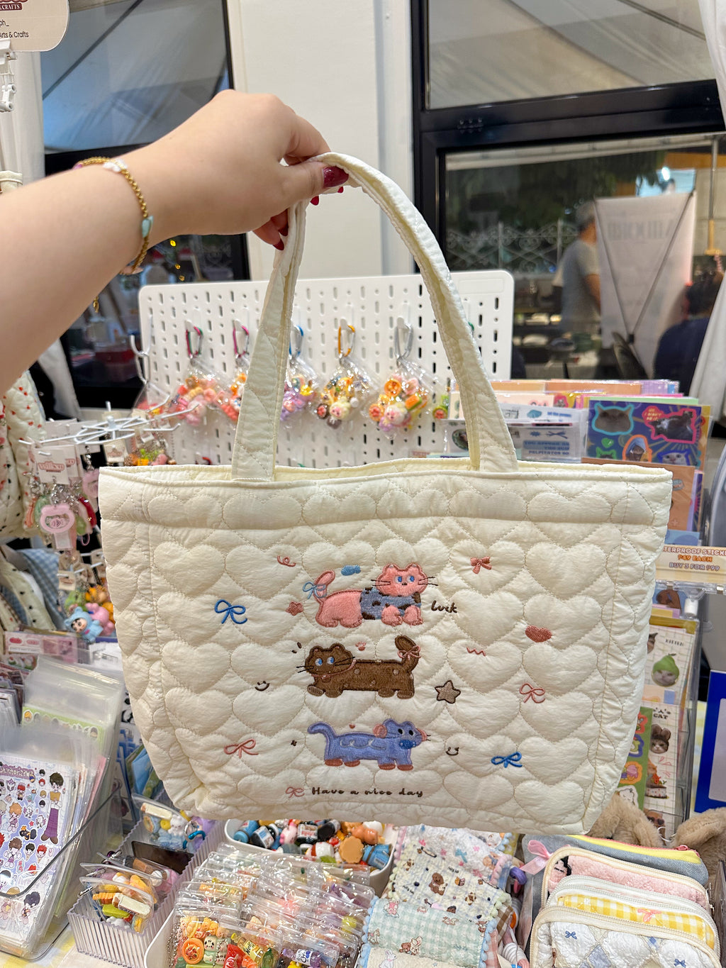 Cute Pets Embroidered Tote