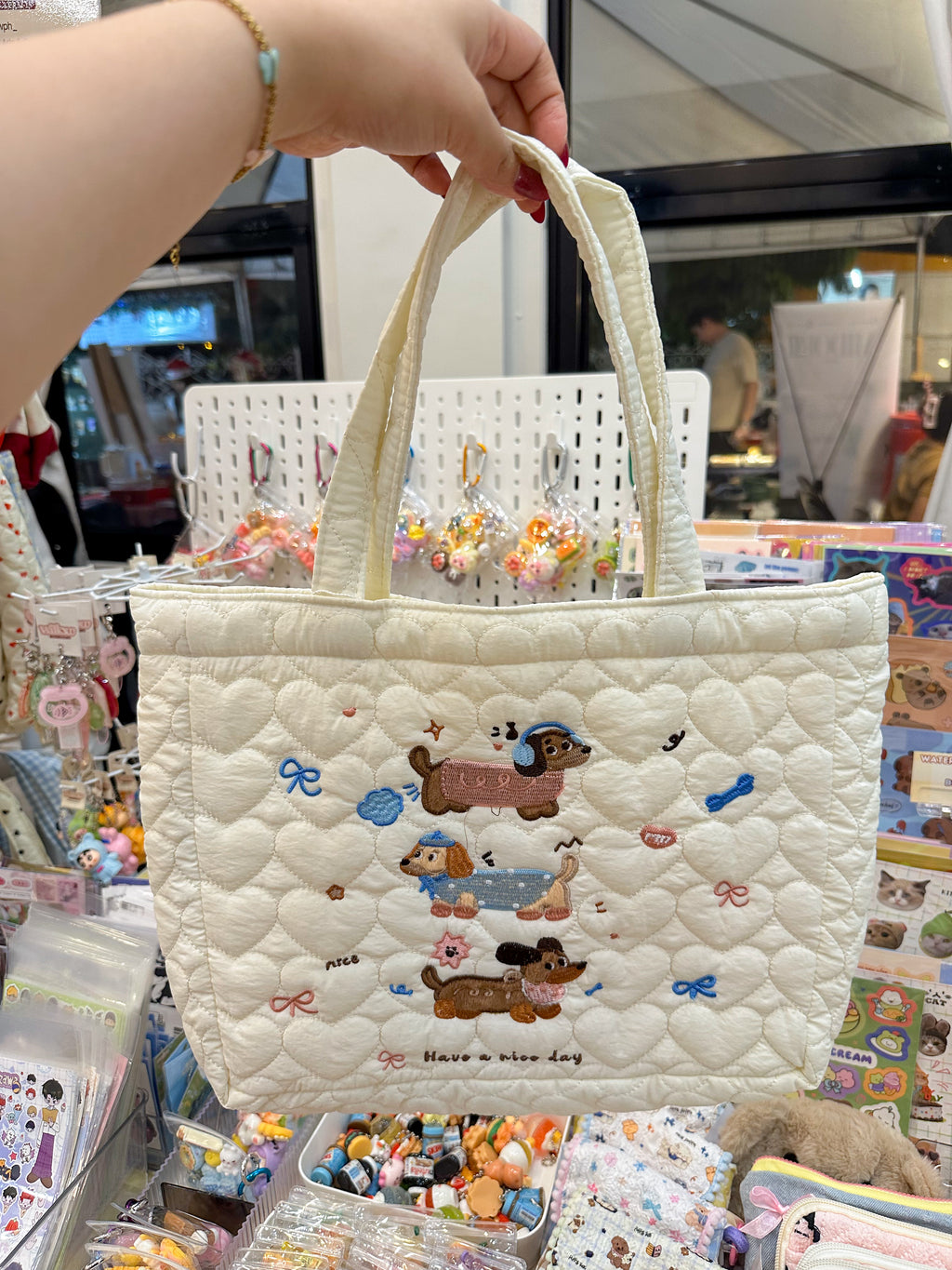 Cute Pets Embroidered Tote