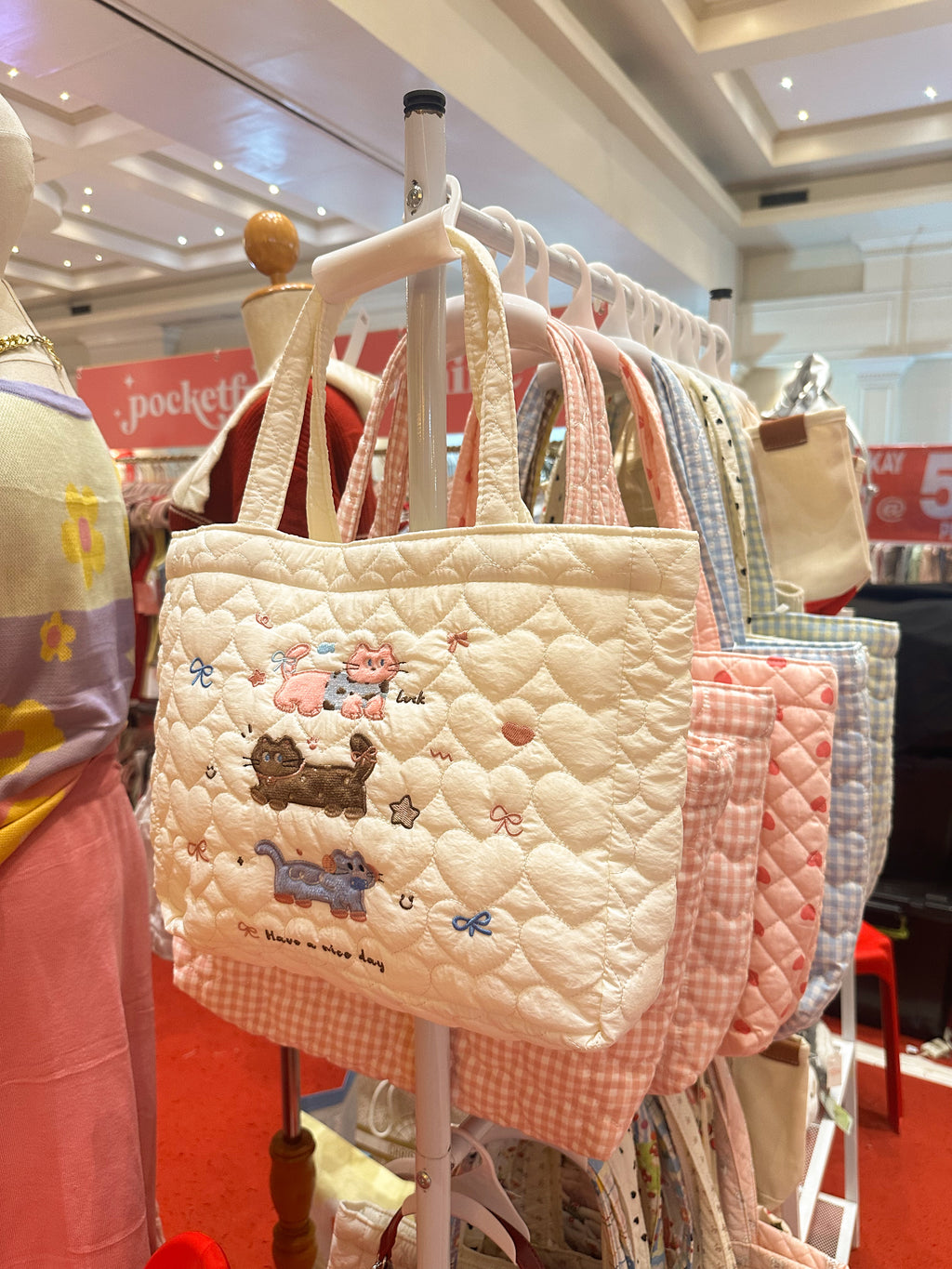 Cute Pets Embroidered Tote