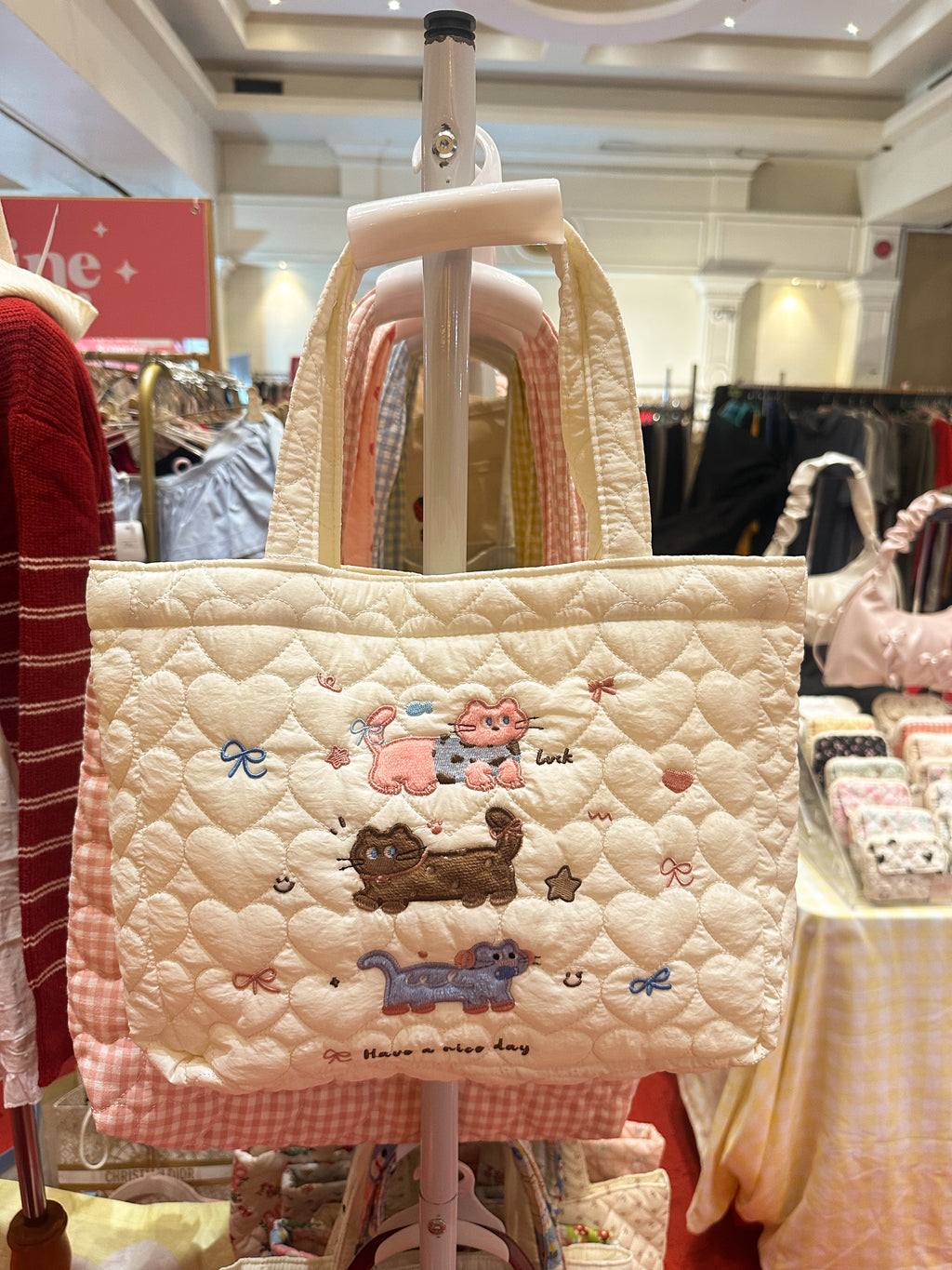 Cute Pets Embroidered Tote